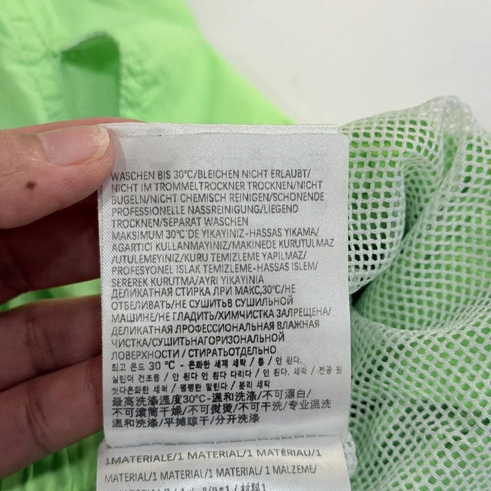 Moncler Boxer Mare Swim Shorts Neon Green Logo Patch Mesh Lined XXL